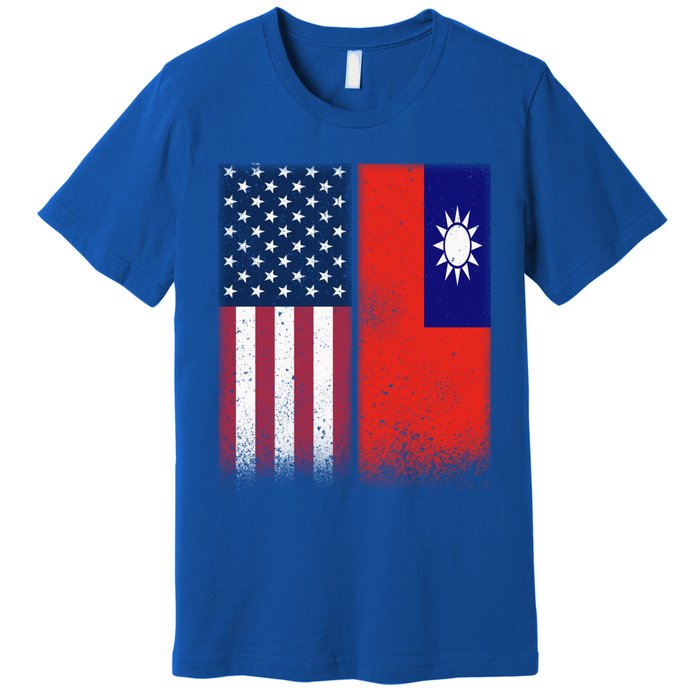 Taiwanese Flag Gift Usa And Taiwan Flags Proud Taiwan Gift Premium T-Shirt