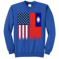 Taiwanese Flag Gift Usa And Taiwan Flags Proud Taiwan Gift Tall Sweatshirt