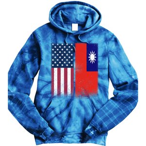 Taiwanese Flag Gift Usa And Taiwan Flags Proud Taiwan Gift Tie Dye Hoodie