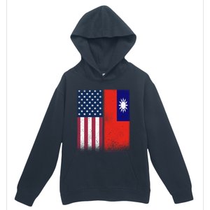 Taiwanese Flag Gift Usa And Taiwan Flags Proud Taiwan Gift Urban Pullover Hoodie