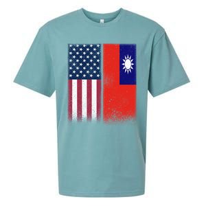 Taiwanese Flag Gift Usa And Taiwan Flags Proud Taiwan Gift Sueded Cloud Jersey T-Shirt