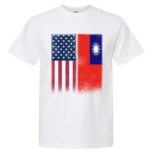 Taiwanese Flag Gift Usa And Taiwan Flags Proud Taiwan Gift Garment-Dyed Heavyweight T-Shirt