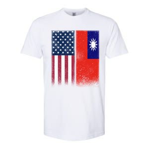 Taiwanese Flag Gift Usa And Taiwan Flags Proud Taiwan Gift Softstyle CVC T-Shirt