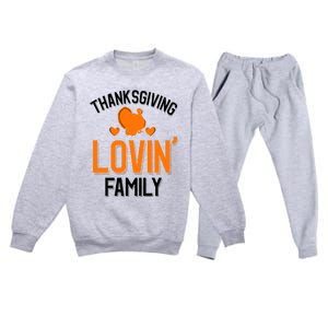 Thanksgiving Family Gift Premium Crewneck Sweatsuit Set