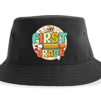 Team First Grade Teacher Student Back To School 1st Grade Gift Sustainable Bucket Hat