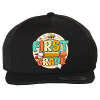 Team First Grade Teacher Student Back To School 1st Grade Gift Wool Snapback Cap