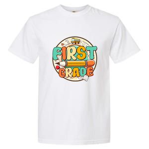 Team First Grade Teacher Student Back To School 1st Grade Gift Garment-Dyed Heavyweight T-Shirt