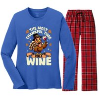 Thanksgiving Family Gift Women's Long Sleeve Flannel Pajama Set 