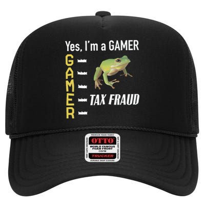 Tax Fraud Gamer High Crown Mesh Back Trucker Hat