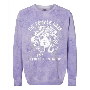 The Female Gaze Petrify The Patriarchy Feminist Colorblast Crewneck Sweatshirt