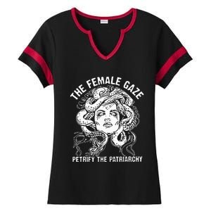 The Female Gaze Petrify The Patriarchy Feminist Ladies Halftime Notch Neck Tee