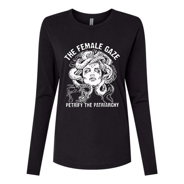 The Female Gaze Petrify The Patriarchy Feminist Womens Cotton Relaxed Long Sleeve T-Shirt