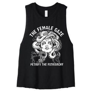 The Female Gaze Petrify The Patriarchy Feminist Women's Racerback Cropped Tank