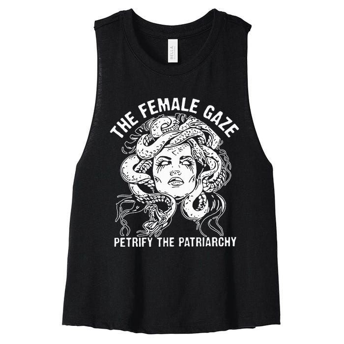 The Female Gaze Petrify The Patriarchy Feminist Women's Racerback Cropped Tank