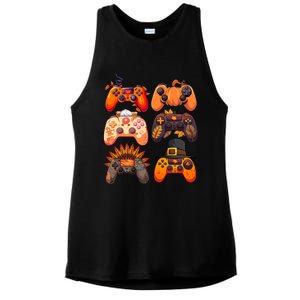 Thanksgiving Fall Gaming Controllers Turkey Funny Gamer Gift Ladies PosiCharge Tri-Blend Wicking Tank