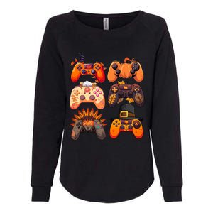 Thanksgiving Fall Gaming Controllers Turkey Funny Gamer Gift Womens California Wash Sweatshirt