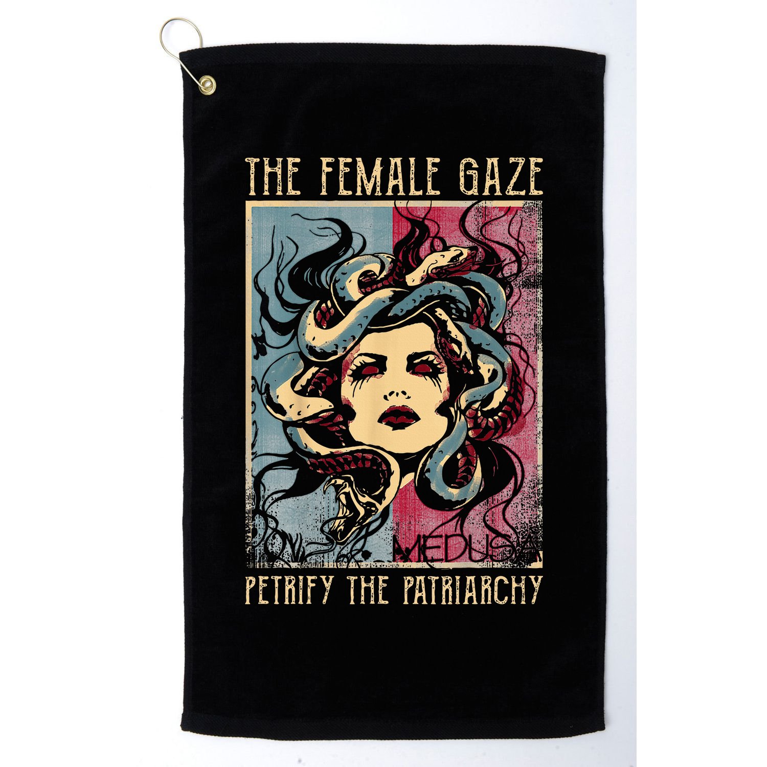 The Female Gaze Petrify The Patriarchy Medusa Golf Towel