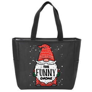 The Funny Gnome Xmas Matching Christmas For Family Zip Tote Bag