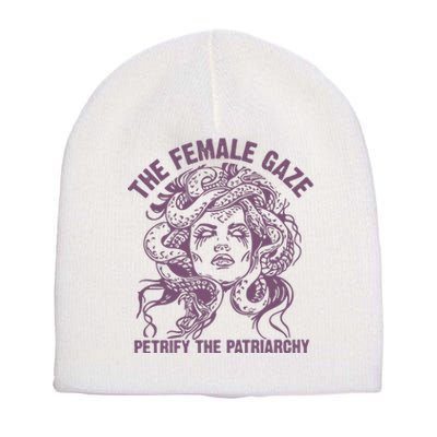 The Female Gaze Petrify The Patriarchy Feminist Witch Short Acrylic Beanie