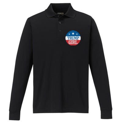 Trump Funny Gift Performance Long Sleeve Polo