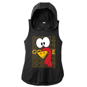 Turkey Face Gobble Gobble Gift Ladies PosiCharge Tri-Blend Wicking Draft Hoodie Tank