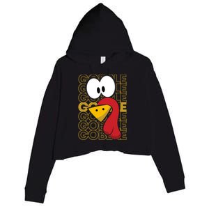 Turkey Face Gobble Gobble Gift Crop Fleece Hoodie