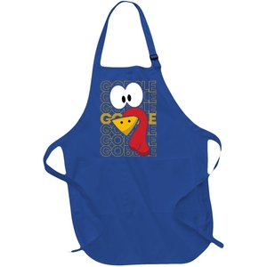 Turkey Face Gobble Gobble Gift Full-Length Apron With Pockets