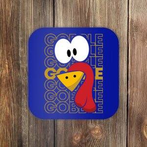 Turkey Face Gobble Gobble Gift Coaster