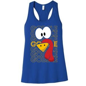 Turkey Face Gobble Gobble Gift Women's Racerback Tank