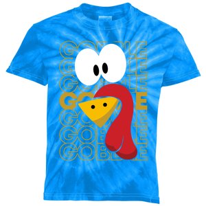 Turkey Face Gobble Gobble Gift Kids Tie-Dye T-Shirt