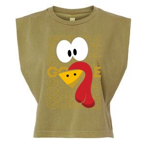 Turkey Face Gobble Gobble Gift Garment-Dyed Women's Muscle Tee