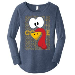 Turkey Face Gobble Gobble Gift Women's Perfect Tri Tunic Long Sleeve Shirt