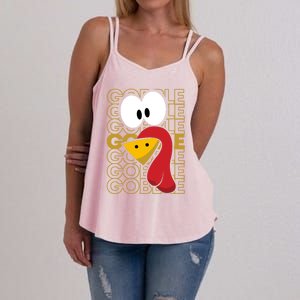 Turkey Face Gobble Gobble Gift Women's Strappy Tank