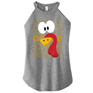 Turkey Face Gobble Gobble Gift Women's Perfect Tri Rocker Tank