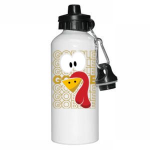 Turkey Face Gobble Gobble Gift Aluminum Water Bottle