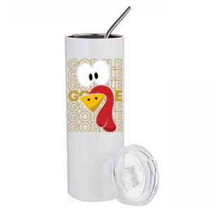 Turkey Face Gobble Gobble Gift Stainless Steel Tumbler