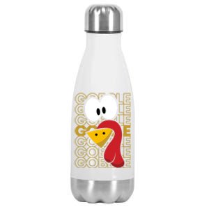 Turkey Face Gobble Gobble Gift Stainless Steel Insulated Water Bottle