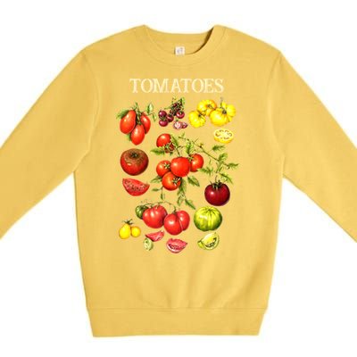 Tomatoes Funny Gardener Garden Gardening Tomato Botanical Meaningful Gift Premium Crewneck Sweatshirt