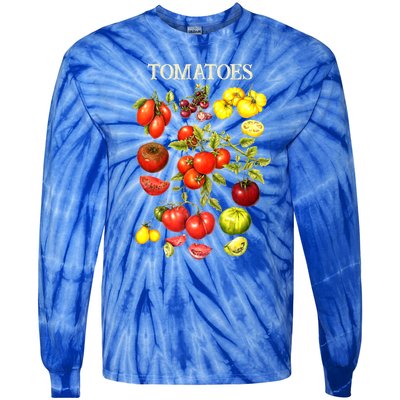 Tomatoes Funny Gardener Garden Gardening Tomato Botanical Meaningful Gift Tie-Dye Long Sleeve Shirt