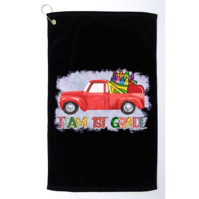 Team First Grade Back To School 1st Grade Teacher Student 100 Days Of School Platinum Collection Golf Towel