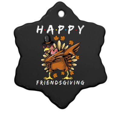 Turkey Friends Giving Happy Friendsgiving Funny Thanksgiving Ceramic Star Ornament