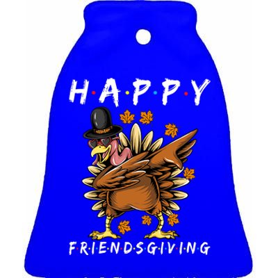 Turkey Friends Giving Happy Friendsgiving Funny Thanksgiving Ceramic Bell Ornament