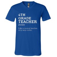 Team Fourth Grade Back To School 4th Grade Teacher Student V-Neck T-Shirt