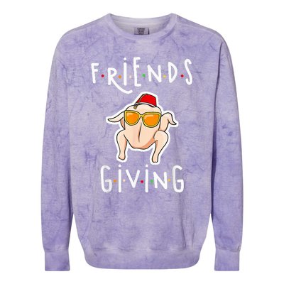 Turkey Friends Giving Happy Friendsgiving Colorblast Crewneck Sweatshirt