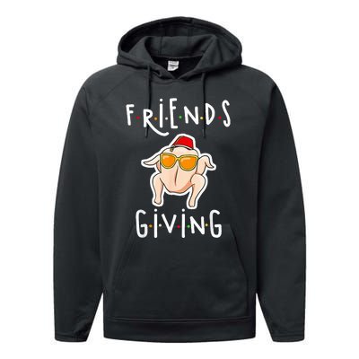 Turkey Friends Giving Happy Friendsgiving Performance Fleece Hoodie