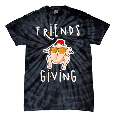 Turkey Friends Giving Happy Friendsgiving Tie-Dye T-Shirt