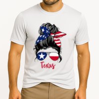 Texas Flag Girl Texas Flag State Girlfriend Messy Bun Cooling Performance Crew T-Shirt