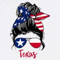 Texas Flag Girl Texas Flag State Girlfriend Messy Bun Cooling Performance Crew T-Shirt