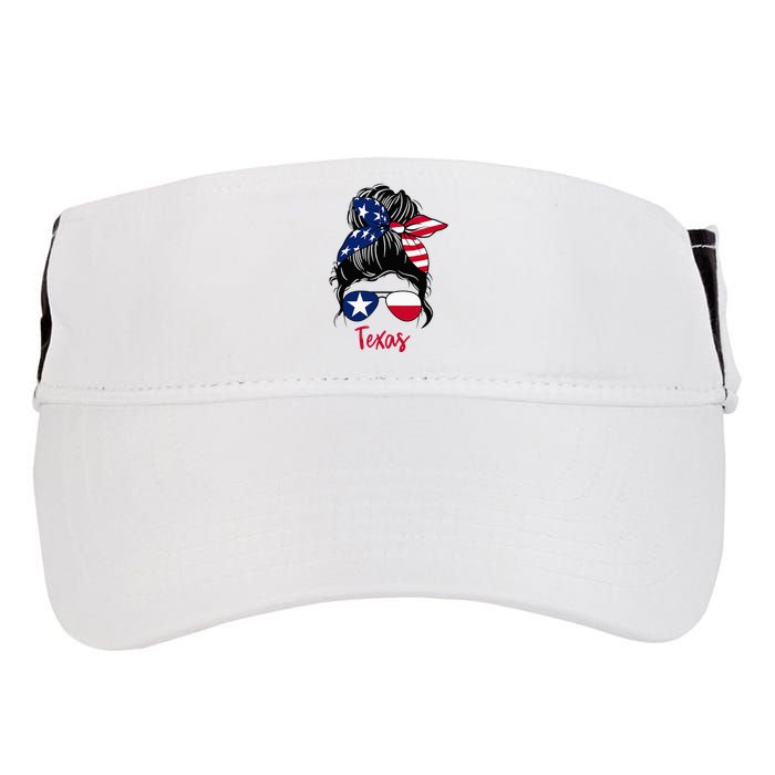 Texas Flag Girl Texas Flag State Girlfriend Messy Bun Adult Drive Performance Visor