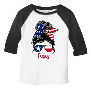 Texas Flag Girl Texas Flag State Girlfriend Messy Bun Toddler Fine Jersey T-Shirt